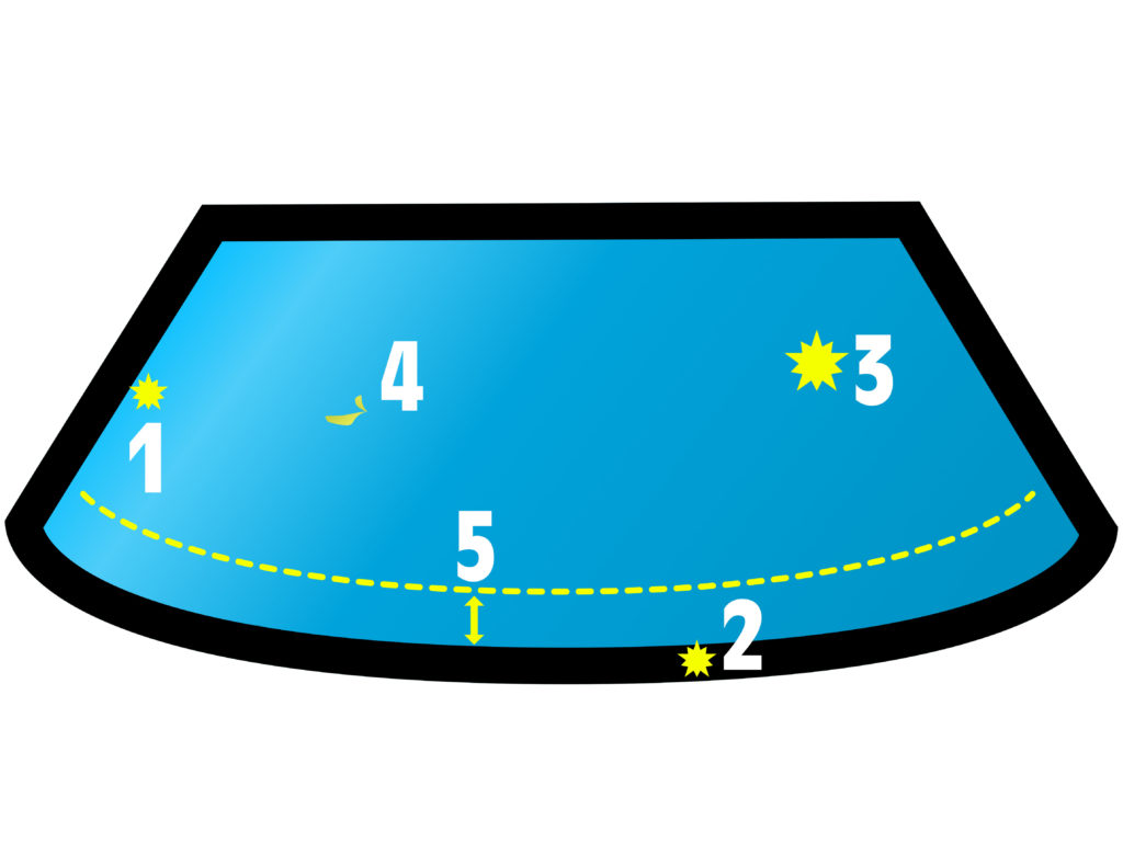 ガラスリペアができない場合のある図